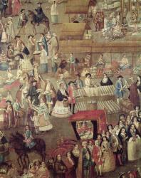 Plaza Mayor in Mexico, detail of the Market (oil on canvas) | Obraz na stenu