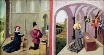 Saint Bernardino of Siena with two Donors, 1460-70 (oil on panel) | Obraz na stenu