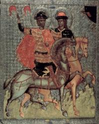 St. Boris and St. Gleb Mounted, c.1377 (tempera on panel) | Obraz na stenu