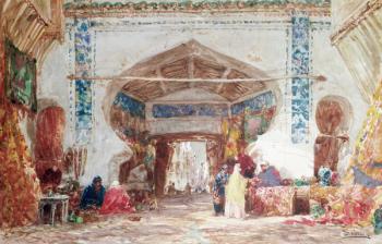 Bazaar in Constantinople (w/c on paper) | Obraz na stenu