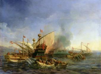 Naval Battle of Episkopi in 1323, 1841 (oil on canvas) | Obraz na stenu