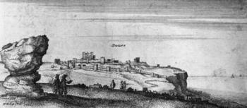 View of Dover Castle (engraving) (b/w photo) | Obraz na stenu