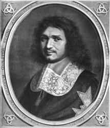 Portrait of Jean Baptiste Colbert (1619-83) (engraving) (b/w photo) | Obraz na stenu