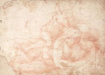 Study of a Male and Female Nude (red chalk on paper) | Obraz na stenu