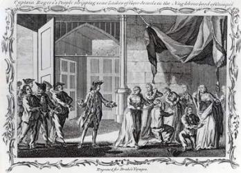 Captain Rogers' People stripping some Ladies of their Jewels in the Neighbourhood of Guiaquil, 1765 (engraving) | Obraz na stenu
