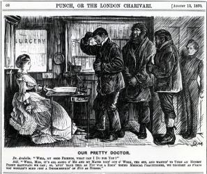 Our Pretty Doctor, published in Punch Magazine, 1870 (engraving) | Obraz na stenu