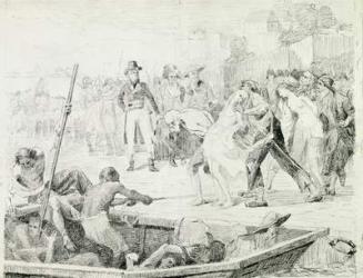 The Nantes Drownings in 1793 (pen & ink on paper) | Obraz na stenu