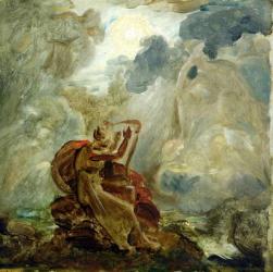 Ossian Conjures Up the Spirits with His Harp on the Banks of the River of Lora, c.1811 (oil on panel) (see 146776) | Obraz na stenu
