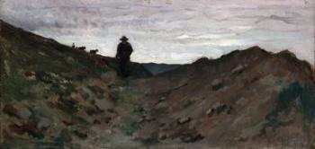 Landscape with Figure (oil on canvas) | Obraz na stenu