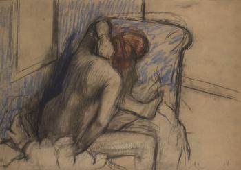 Woman Drying Her Hair, c.1902 (charcoal and pastel) | Obraz na stenu