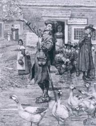 A Quaker Exhorter in New England, illustration from 'The Second Generation of Englishmen in America' by Thomas Wentworth Higginson, pub. in Harper's Magazine, 1883 (litho) | Obraz na stenu