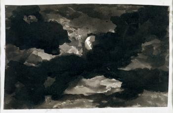 Study of a Clouded Moonlit Sky (black wash on laid paper) | Obraz na stenu