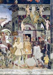 Borso d'Este, Prince of Ferrara, rendering justice: March from the Room of the Months, 1467-70 (fresco) | Obraz na stenu