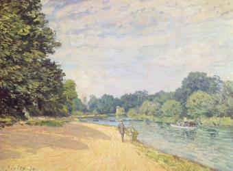 The Thames with Hampton Church, 1874 | Obraz na stenu