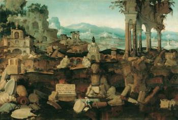 Landscape with Roman Ruins, 1536 (oil on canvas) | Obraz na stenu