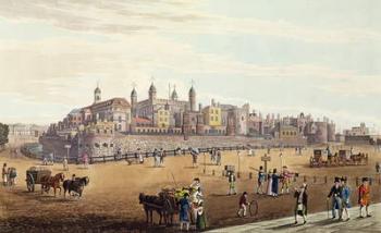 View of the Tower of London and the Mint, pub. by Colnaghi & Co, 1821 (coloured aquaint) | Obraz na stenu
