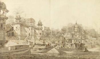View of Part of the City of Benares, c.1781 (grey wash with brush & ink over pencil on paper laid on wash mount) | Obraz na stenu