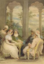 Prince Rasselas and his sister conversing in their summer palace on the banks of the Nile, 1804 (w/c with chalk over graphite on paper) | Obraz na stenu
