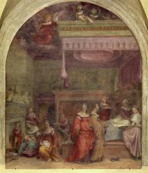 The Birth of the Virgin, 1514 (fresco) (see also 61996, 62001 and 62002) | Obraz na stenu