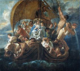 The Holy Family and others flee into Egypt, 1652 (oil on canvas) | Obraz na stenu