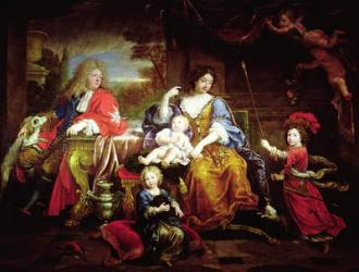The Grand Dauphin with his Wife and Children, 1687 (oil on canvas) | Obraz na stenu