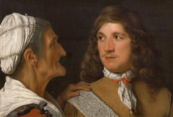 A Young Man and the Procuress (oil on copper) | Obraz na stenu