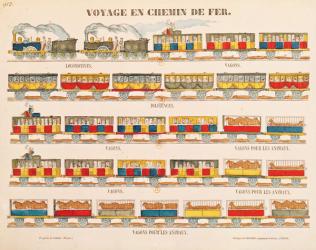 Rail Travel in 1845 (coloured engraving) (detail) (see also 192826) | Obraz na stenu
