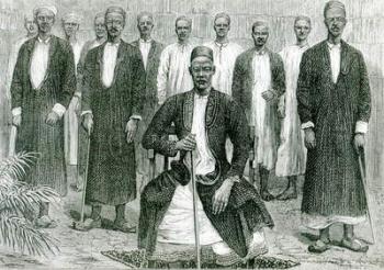 Mtesa,the Emperor of Uganda and other chiefs (litho) (b/w photo) | Obraz na stenu