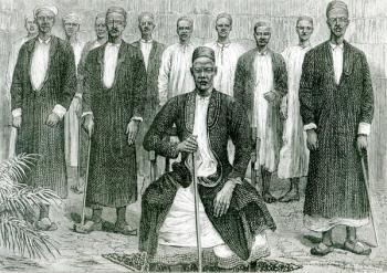 Mtesa,the Emperor of Uganda and other chiefs (litho) (b/w photo) | Obraz na stenu