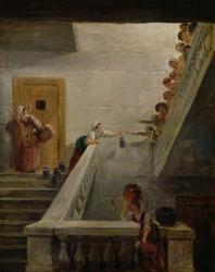 Distributing Milk at St. Lazare Prison, 1794 (oil on canvas) | Obraz na stenu