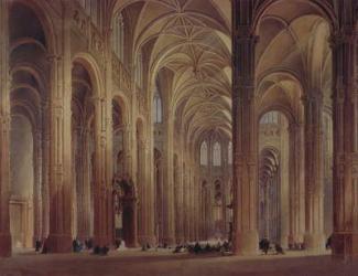 The Interior of St. Eustache, Paris, 19th century | Obraz na stenu