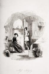 Mrs. Jellyby, illustration from 'Bleak House' by Charles Dickens (1812-70) published 1853 (litho) | Obraz na stenu