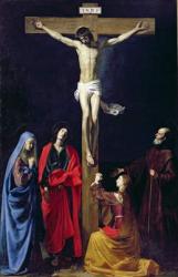 Christ on the Cross with the Virgin, Mary Magdalene, St. John and St. Francis of Paola (oil on canvas) | Obraz na stenu