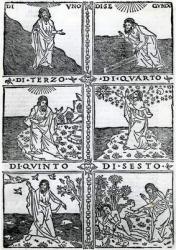 The Six Days of Creation, from the 'Biblia italica', translated from the Latin by Niccol | Obraz na stenu