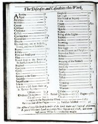 The Diseases and Casualties this Week, 15-22 August 1665, page from a London almanack (b&w photo) (detail of 103987) | Obraz na stenu