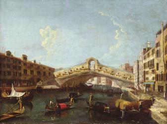 The Rialto in Venice (oil on canvas) | Obraz na stenu