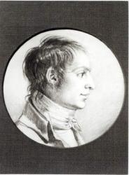 Portrait presumed to be Joseph Bonaparte (1768-1844) (pierre noire on vellum) (b/w photo) | Obraz na stenu