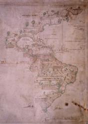 Map of the New World, c.1532 (vellum) | Obraz na stenu