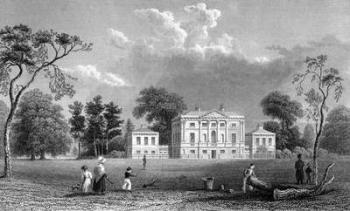 Hare Hall, Essex, engraved by E. Young, 1833 (engraving) | Obraz na stenu