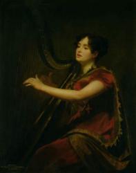 The Marchioness of Northampton, Playing a Harp, c.1820 | Obraz na stenu