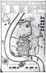 Londonderry Beseiged by General Hamilton and Conrad de Rosen, engraved by J. Sturt, 1689 (engraving) | Obraz na stenu