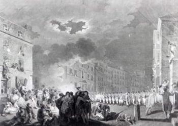 Riot in Broad Street, June 1780 (engraving) | Obraz na stenu