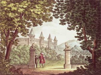 The Gardens of Windsor Castle, set design for the opera 'Anna Bolena', engraved by Ricordi (engraving) | Obraz na stenu