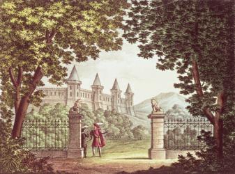 The Gardens of Windsor Castle, set design for the opera 'Anna Bolena', engraved by Ricordi (engraving) | Obraz na stenu