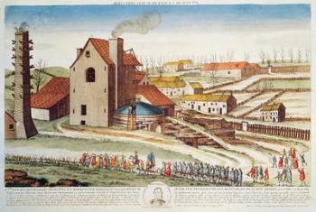 The catastrophe of the Beaujonc coal mine near Liège, 1812 (colour litho) | Obraz na stenu
