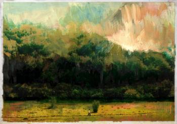 Oakridge Woods 2015, (Mixed Media on Wood Panel) | Obraz na stenu