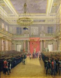 The Oath of the Successor to the Throne Alexander II Nickolaevich in the Winter Palace, 1837 (oil on cardboard) | Obraz na stenu