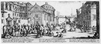 The Hospital, plate 15 from 'The Miseries and Misfortunes of War', engraved by Israel Henriet (c.1590-1661) 1633 (engraving) (b/w photo) | Obraz na stenu