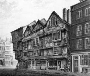 Old houses and shopfronts on Chancery Lane, London, 1798 (engraving) | Obraz na stenu