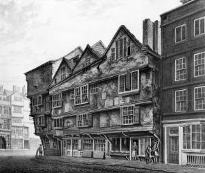 Old houses and shopfronts on Chancery Lane, London, 1798 (engraving) | Obraz na stenu